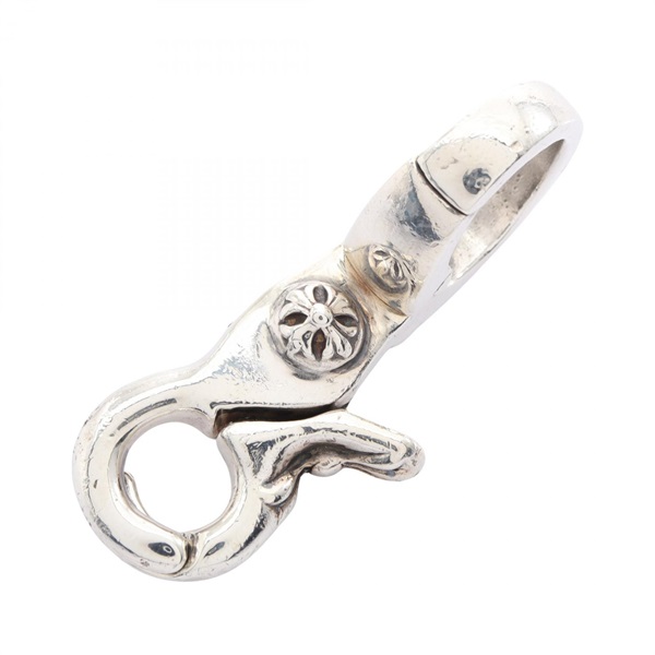 CHROME HEARTS Quick Clip Cross Ball Key ring Holder SV925 Silver Used mens