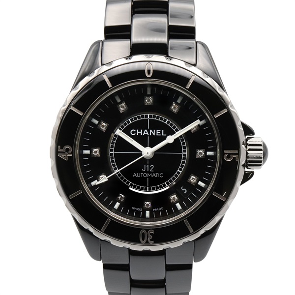 CHANEL J12 12P Diamond Wrist Watch H1626 Automatic winding ceramic Used mens CC