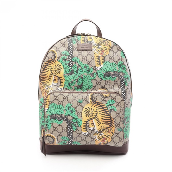 GUCCI GG Supreme Bengal Sherry Line Rucksack Backpack 428027 canvas leather Used