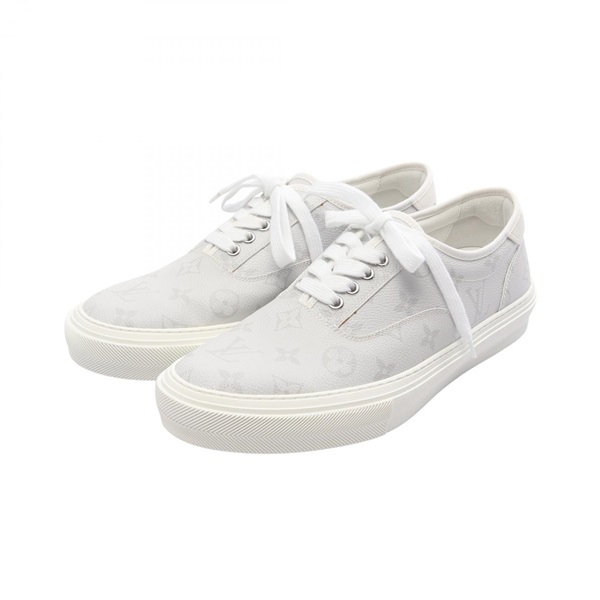 LOUIS VUITTON Trocadero line Sneakers Shoes #8 canvas leather Gray White mens LV