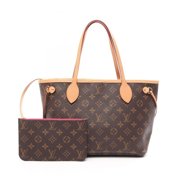 LOUIS VUITTON Neverfull PM Tote hand Bag M41245 Monogram leather Brown Pivoine