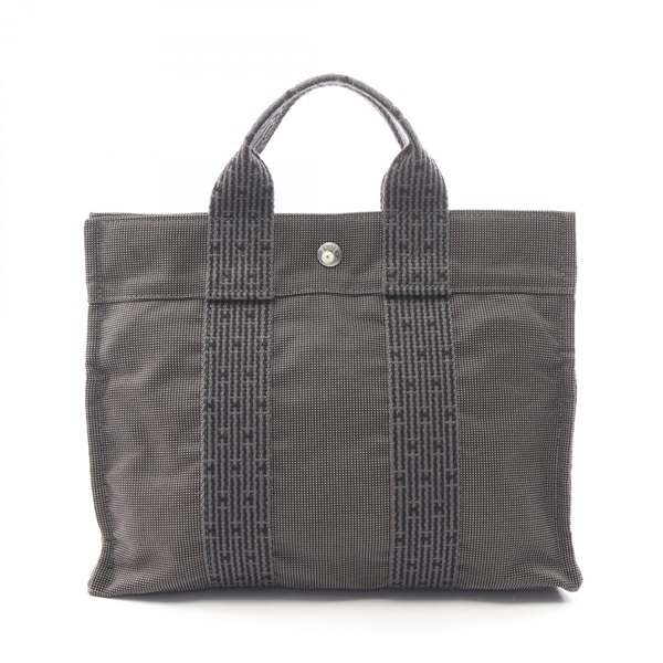 HERMES Herline PM Hand Tote Bag Nylon canvas Gray Used Women SHW