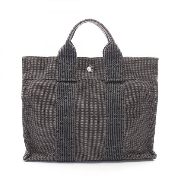 HERMES HerlinePM Hand Tote Bag Nylon canvas Gray Used Women SHW
