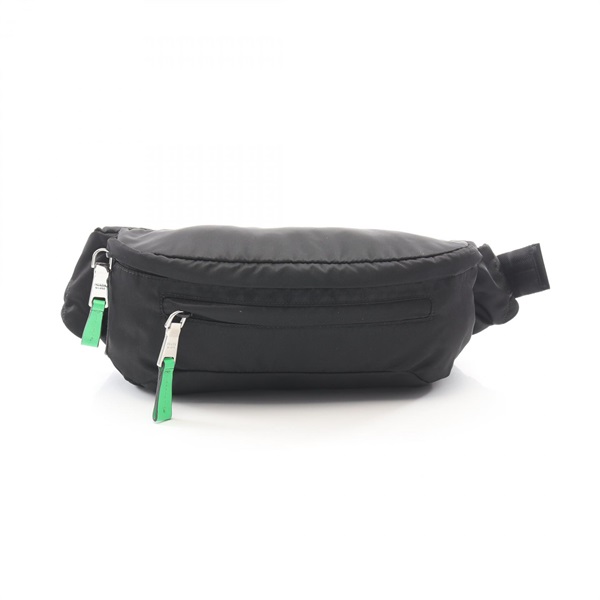 PRADA TESSUTO Waist bum belt bag Nylon Black Used unisex