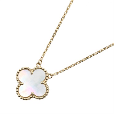 Van Cleef & Arpels Vintage Alhambra Mother of Pearl Necklace 18KYG Gold Women