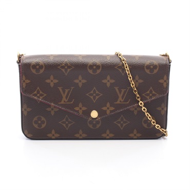 LOUIS VUITTON Pochette Felicie chian Shoulder hand Bag M61276 Monogram Fuschia