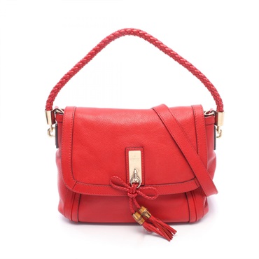 GUCCI Bella Shoulder Hand Bag 282301 leather Red Used Women
