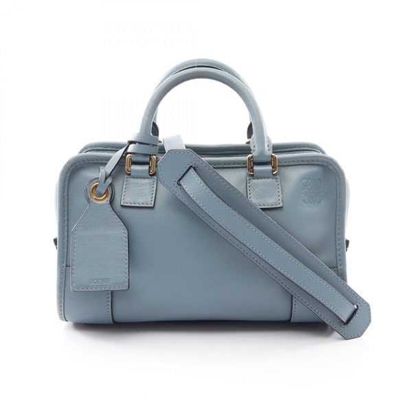 LOEWE Amazona 23 Shoulder Crossbody Handbag leather Blue Used Women