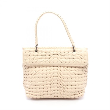 BOTTEGA VENETA Shoulder hand Bag Lambskin Beige Used Women