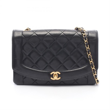 CHANEL Matelasse Diana Flap Shoulder Bag A01165 Lamb leather Black Used GHW CC