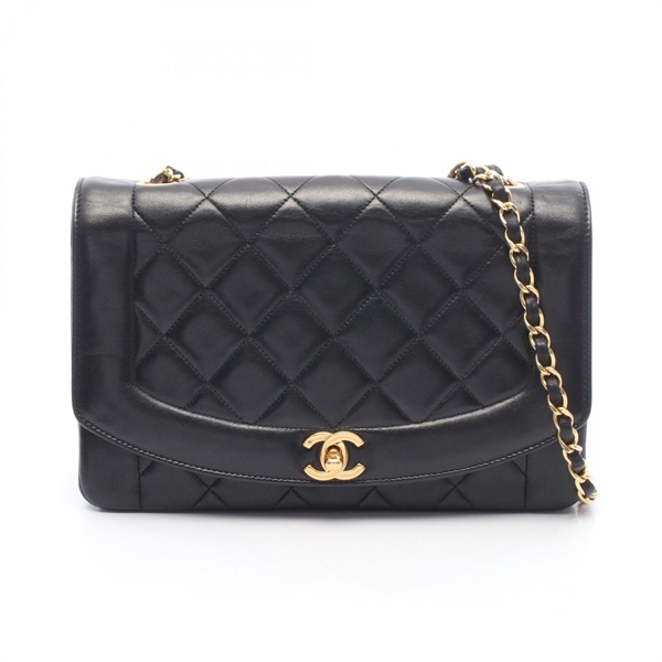 CHANEL Matelasse Diana Flap Shoulder Bag A01165 Lamb leather Black Used GHW CC