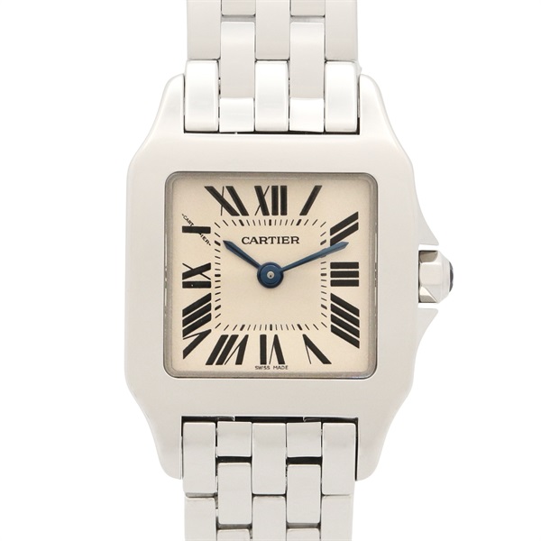 CARTIER Santos De Moiselle SM Wrist Watch Quartz Stainless Steel Used Women