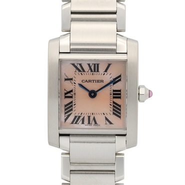 CARTIER Tank francaise SM Wrist Watch W51028Q3 Quartz Stainless Steel Used Women