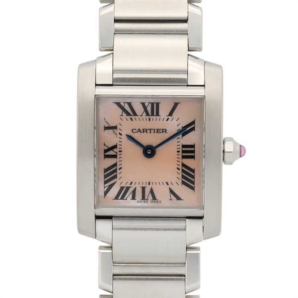 CARTIER Tank francaise SM Wrist Watch W51028Q3 Quartz Stainless Steel Used Women