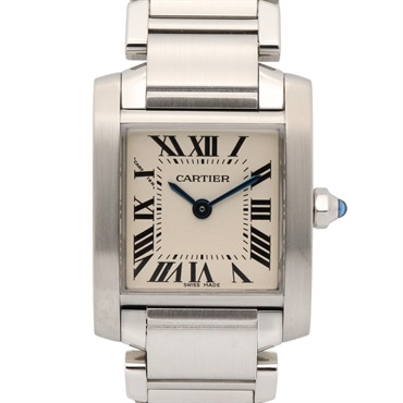 CARTIER Tank francaise SM Wrist Watch W51008Q3 Quartz Stainless Steel Used Women