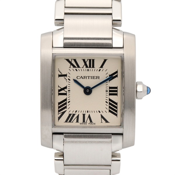 CARTIER Tank francaise SM Wrist Watch W51008Q3 Quartz Stainless Steel Used Women