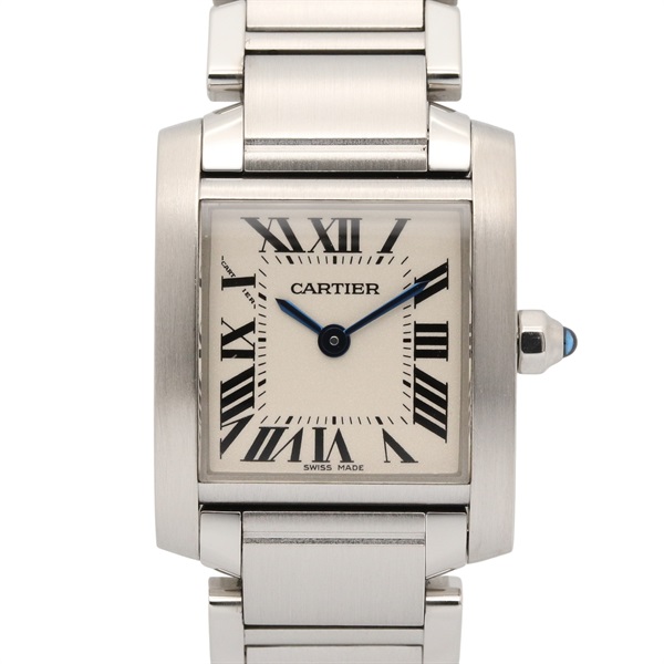 CARTIER Tank francaise SM Wrist Watch W51008Q3 Quartz Stainless Steel Used Women