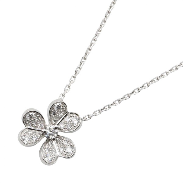 Van Cleef & Arpels Frivole Mini Diamond Necklace 18KWG White Gold Used Women