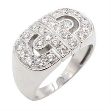 BVLGARI Parentesi Diamond Ring 18KWG White Gold Clear Used Women US size #6