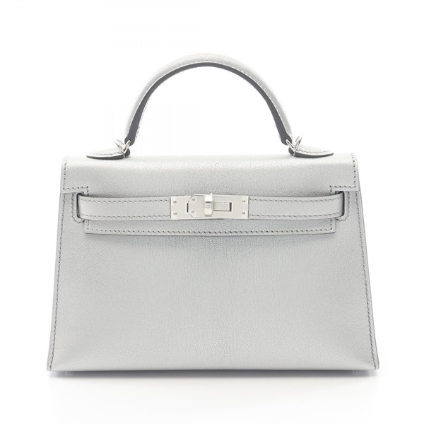 HERMES Mini Kelly II Sellier Shoulder Handbag Chevre Shamquila leather SHW K