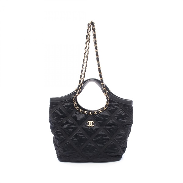 CHANEL Matelasse Chain Shoulder Tote Handbag AS3152 Fabric leather BK GHW Used