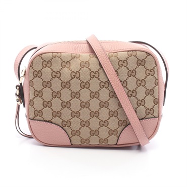 GUCCI Bree GG canvas Shoulder Crossbody Bag 449413 canvas leather Beige Used