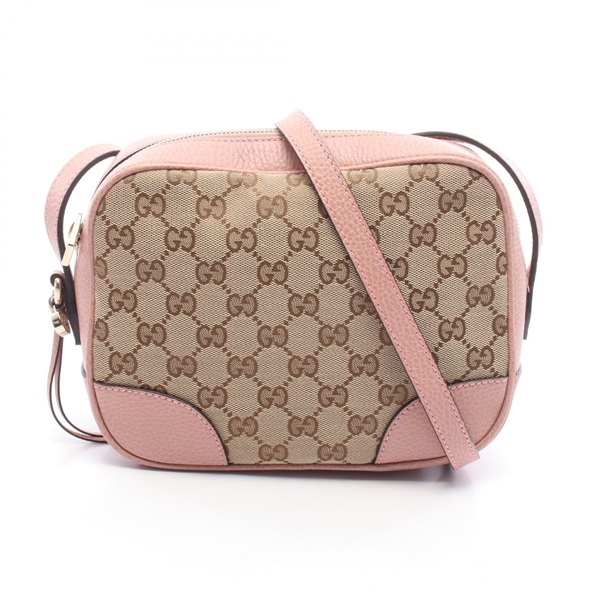 GUCCI Bree GG canvas Shoulder Crossbody Bag 449413 canvas leather Beige Used