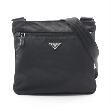 PRADA TESSUTO SAFFIANO Shoulder crossbody Bag VA0563 Nylon leather Black Used