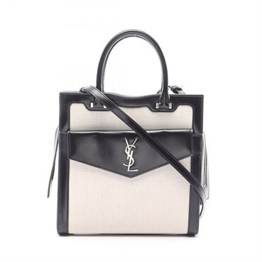 SAINT LAURENT PARIS Uptown Small Tote Crossbody Handbag 561203 9J57E canvas Used
