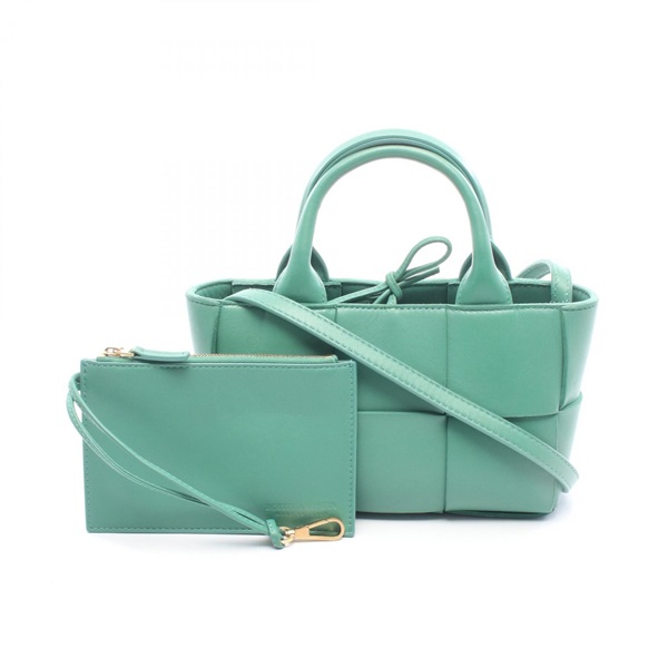 BOTTEGA VENETA Candy Arco shoulder crossbody Tote Bag leather Green Used Women