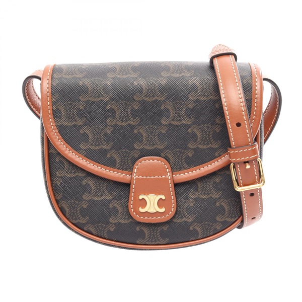CELINE Triomphe Mini busas Shoulder crossbody Bag 196702BZJ canvas leather Black