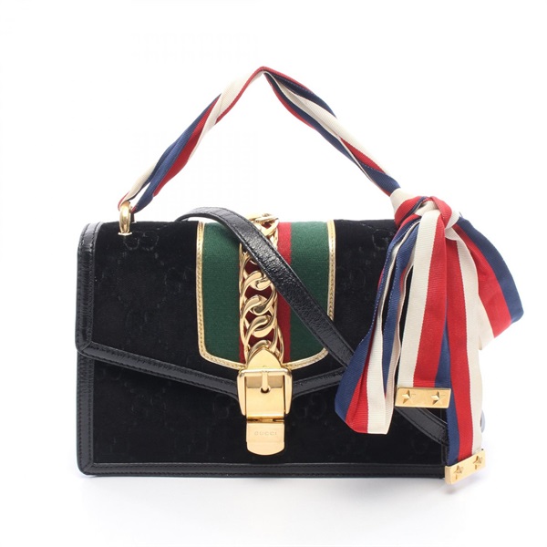 GUCCI Sylvie Sherry Line GG Pattern Crossbody Shoulder Handbag 524405 Used GG