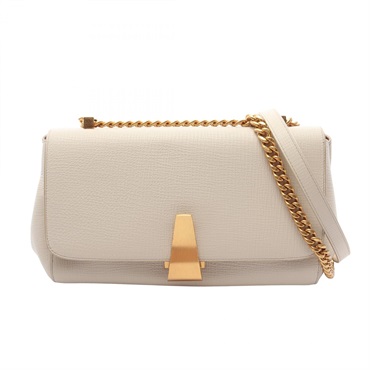 BOTTEGA VENETA The Angle Palmellato Chain Shoulder Bag 410721 leather White Used