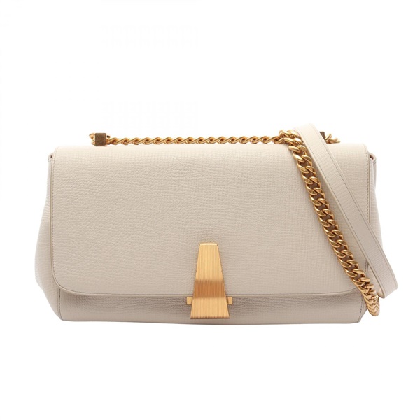 BOTTEGA VENETA The Angle Palmellato Chain Shoulder Bag 410721 leather White Used
