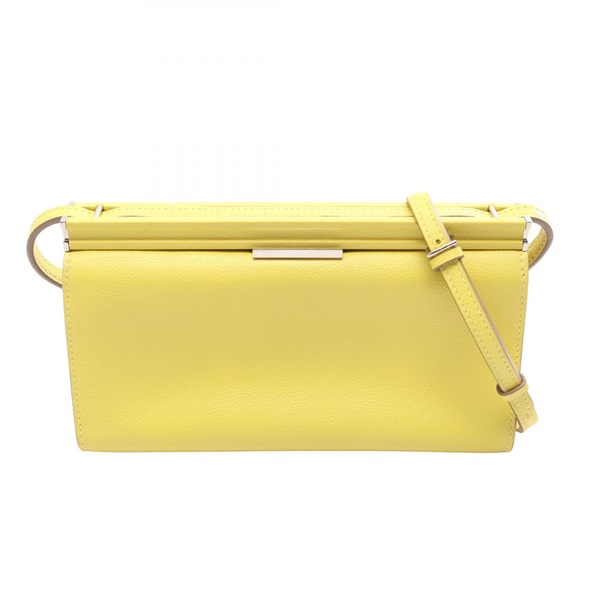 HERMES Click H 21 Shoulder Bag Evercolor leather Yellow Lime Used Women D SHW