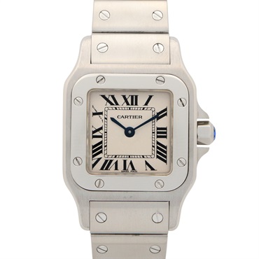 CARTIER Santos Galbe SM Wrist Watch W20056D6 Quartz Stainless Steel Used Women