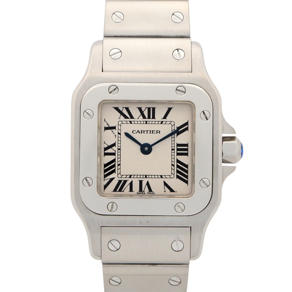 CARTIER Santos Galbe SM Wrist Watch W20056D6 Quartz Stainless Steel Used Women