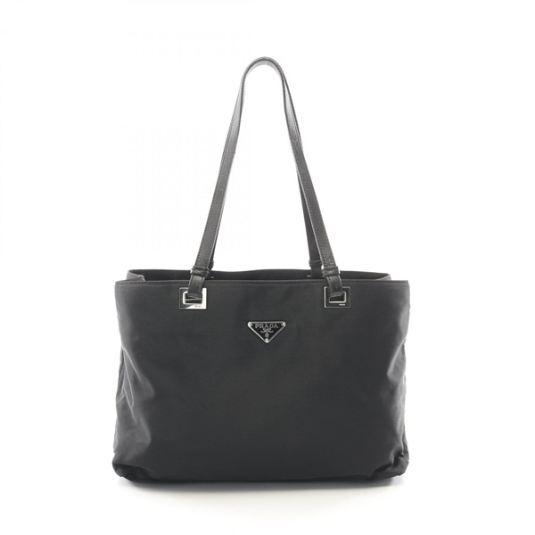 PRADA TESSUTO ACCIAIO Tote shoulder Bag BR2295 Nylon leather Black Used Women