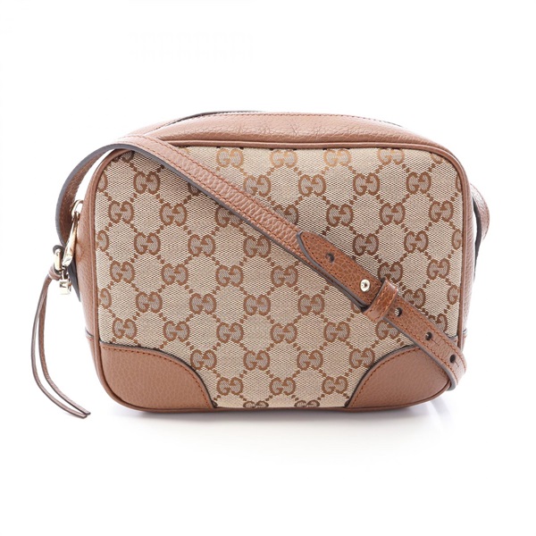 GUCCI Bree GG canvas Shoulder Crossbody Bag 449413 canvas leather Beige Used