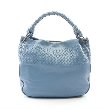 BOTTEGA VENETA Intrecciato Shoulder hand Bag leather Blue Used Women