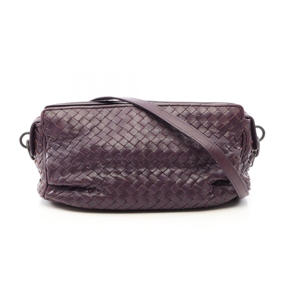BOTTEGA VENETA Intrecciato Shoulder crossbody Bag leather Purple Used Women
