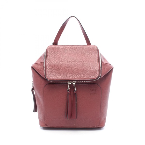 LOEWE Small Goya Rucksack Backpack leather Bordeaux Used Women