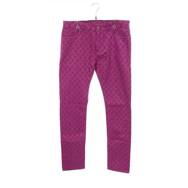 LOUIS VUITTON Monogram Print Denim Pants RM192M QJQ HHD21W cotton Used #32 LV