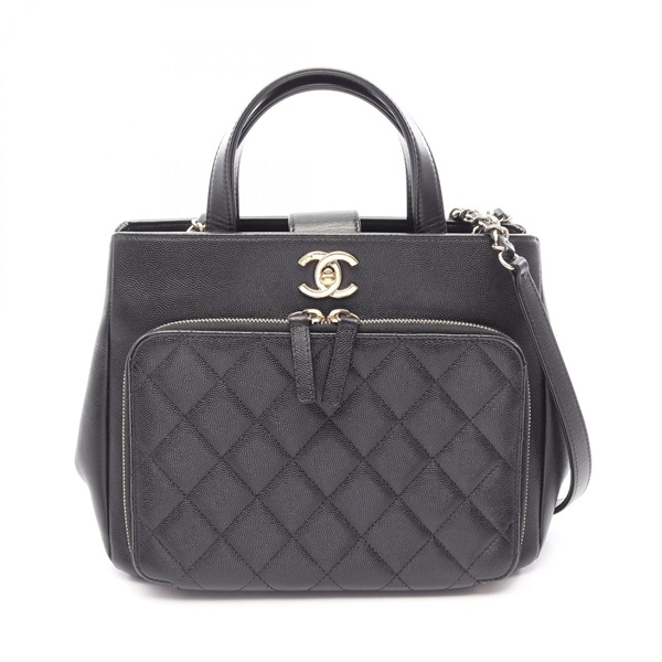 CHANEL Business Affinity Chain Crossbody Handbag A93750 leather Black GHW Used