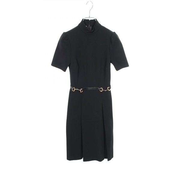 GUCCI Horsebit Short Sleeve Dress 598881 Rayon Nylon Polyurethane Used #XXS