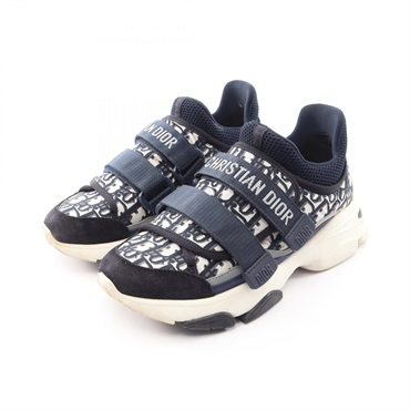 Christian Dior D-Wander Oblique Sneakers #38 1/2 KCK299OBY Suede Fabric Used