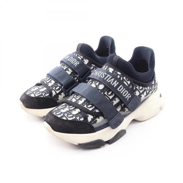 Christian Dior D-Wander Oblique Sneakers #38 1/2 KCK299OBY Suede Fabric Used