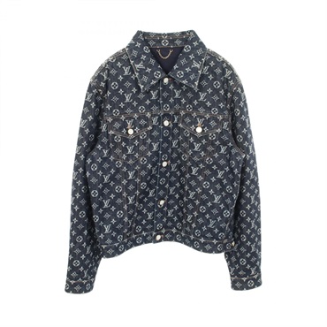 LOUIS VUITTON Monogram jacquard Denim Jacket #46 RM242M UZD HRA79W cotton Navy