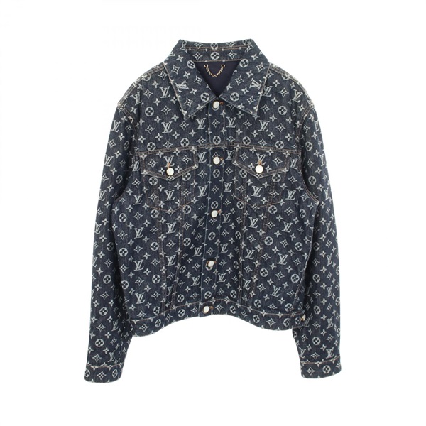LOUIS VUITTON Monogram jacquard Denim Jacket #46 RM242M UZD HRA79W cotton Navy