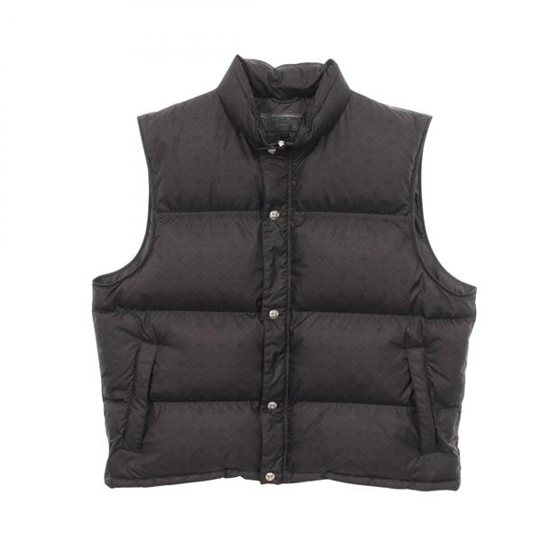 CHROME HEARTS STIFF CH Plus Down vest polyester Black Used mens size XL